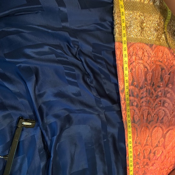 Lehenga gold and peach /pink intricately designed - Picture 5 of 11